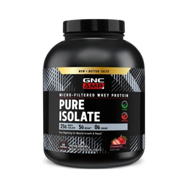 739971-2 Gnc Amp Pure Isolate, Proteina Izolata Din Zer, Cu Aroma De Capsuni, 1728.4 g