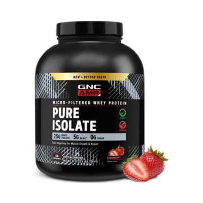 Gnc Amp Pure Isolate, Proteina Izolata Din Zer, Cu Aroma De Capsuni, 1728.4 g