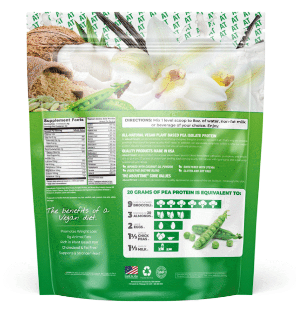 Abouttime Vegan Protein Proteina Vegana Cu Aroma Naturala De Vanilie, 985.6 G