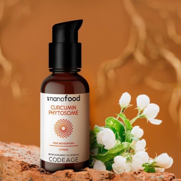 Codeage Nano Food Turmeric Phytosome, Turmeric Fitosom 1000 Mg Cu Aroma De Citrice, 59.2 Ml