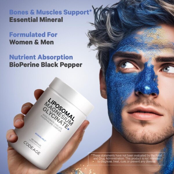Magneziu Bisglicinat Lipozomal Cu Bioperine, 120 cps, GNC