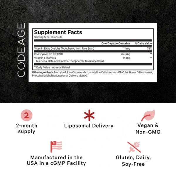 Codeage Liposomal Coq10 Max, Coenzima Q-10 Lipozomala, 60 Cps
