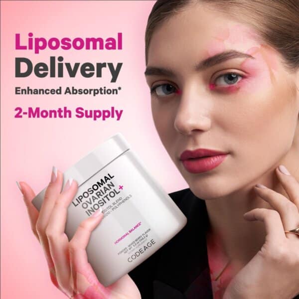Codeage Liposomal Ovarian Inositol+ - Mixed Berry , Myo-inozitol Ovarian Cu Coenzima Q10 Cu Aroma De Fructe De Padure, 148.2 G