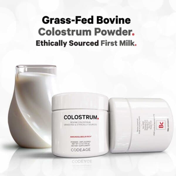 Codeage Bovine Colostrum Powder Unflavored Immunoglobulin Rich, Colostru Bovin Cu Imunoglobuline Pentru Imunitate Si Digestie Fara Aroma, 120g