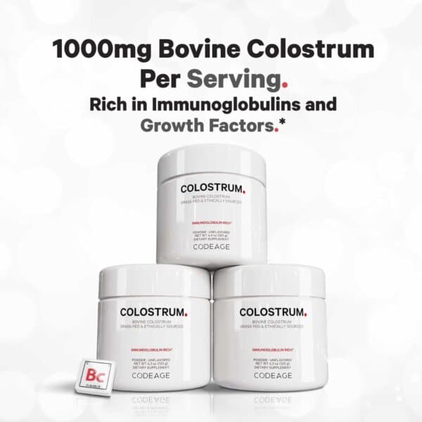 Codeage Bovine Colostrum Powder Unflavored Immunoglobulin Rich, Colostru Bovin Cu Imunoglobuline Pentru Imunitate Si Digestie Fara Aroma, 120g