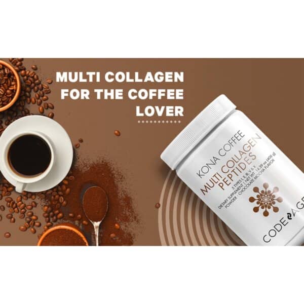 Codeage Kona Coffee Multi Collagen - 5 Types Collagen Peptides, Colagen Hidrolizat Din 5 Surse Sub Forma De Peptide Cu Cafea Kona Solubila, 408 G