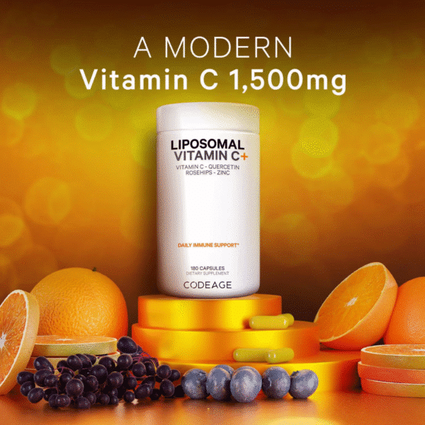 Codeage Liposomal Vitamin C, Formula Avansata Pentru Absorbtie Superioara, 180 Cps, GNC