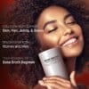 Codeage Bone Broth Collagen Peptides, Peptide Din Colagen De Tipul I, Ii & Iii Din Fiertura De Oase Cu Turmeric Si Ashwagandha, 180 Cps