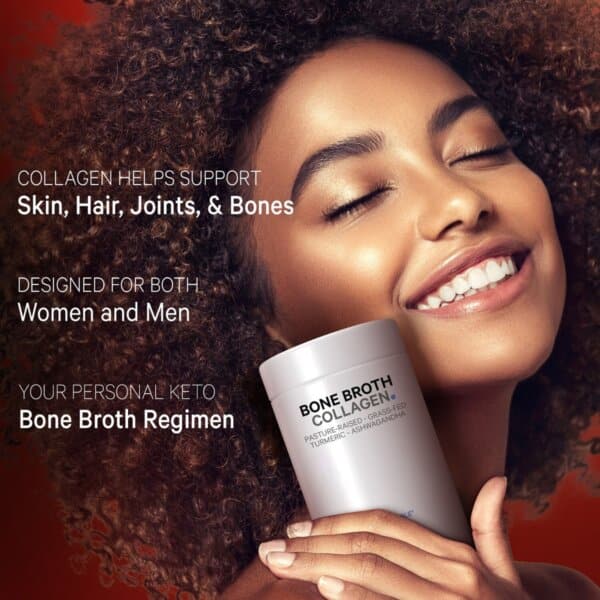 Codeage Bone Broth Collagen Peptides, Peptide Din Colagen De Tipul I, Ii & Iii Din Fiertura De Oase Cu Turmeric Si Ashwagandha, 180 Cps