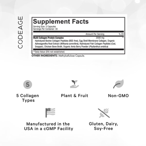 Codeage Hidrolyzed Multi Collagen, Colagen Hidrolizat, 90 Cps