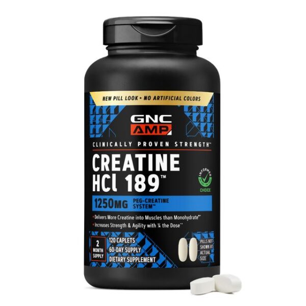 Gnc Amp Creatine Hcl 189, Creatina Hidroclorid Cu Administrare Si Absorbtie Rapida, 120 Tb