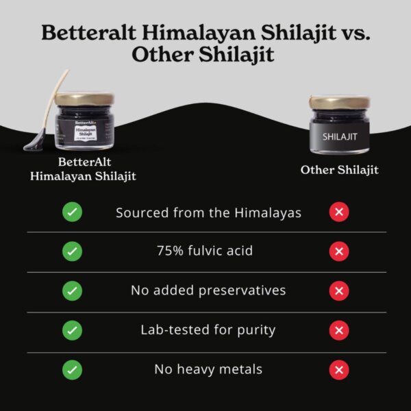 Better Alt Shilajit Himalayan, Rasină pură cu 75% Acid Fulvic, 30g, GNC