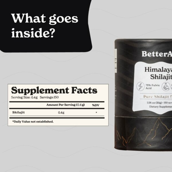 Better Alt Shilajit Himalayan, Rasină pură cu 75% Acid Fulvic, 30g, GNC