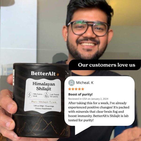 Better Alt Shilajit Himalayan, Rasină pură cu 75% Acid Fulvic, 30g, GNC