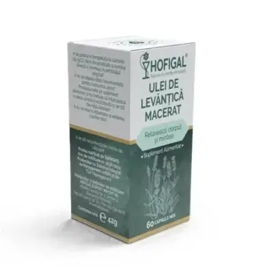 Ulei de lavandă macerat, 60 capsule, Hofigal