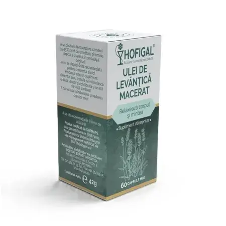 Ulei de lavandă macerat, 60 capsule, Hofigal