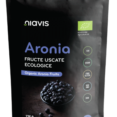 Aronia Fructe Uscate Raw Ecologice, 125g, Niavis