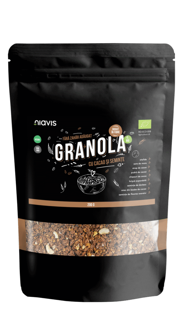 Granola cu cacao şi seminţe Ecologică/BIO, 200g, Niavis