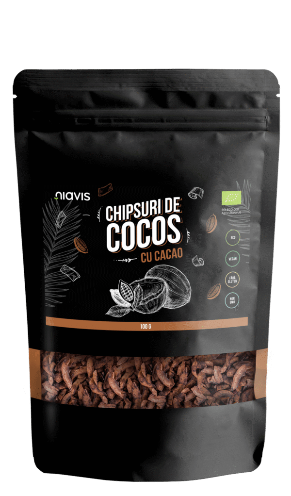 Chipsuri de Cocos cu Cacao Ecologice/Bio, 100g, Niavis