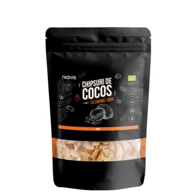 Chipsuri de Cocos cu Caramel Sarat Ecologice/BIO, 100g – Niavis