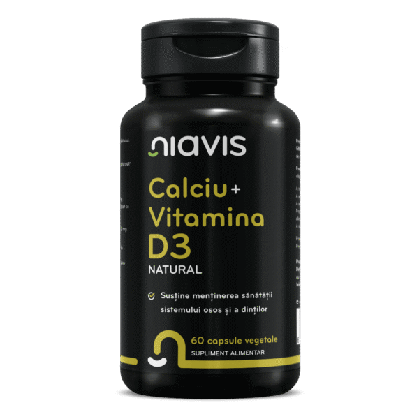Calciu + Vitamina D3 Natural, 60 cps, Niavis