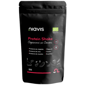 Protein Shake cu Căpșuni și Cocos Ecologic/BIO, 125g, Niavis