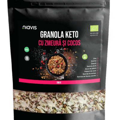 Granola Keto cu Zmeură și Cocos Ecologic/BIO, 200g, Niavis