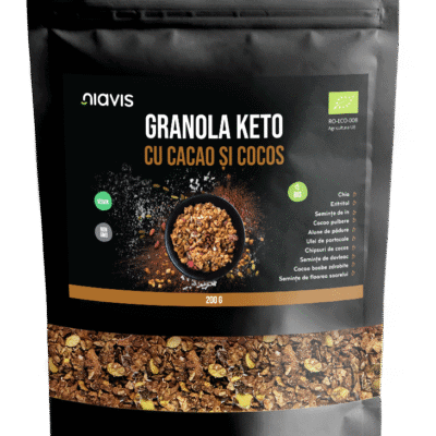 Granola Keto cu Cacao și Cocos Ecologic/BIO, 200g, Niavis