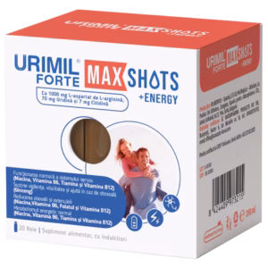 Urimil Forte Max Shots + Energy, 20 fiole, Naturpharma
