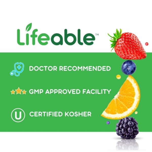 Lifeable Phosphatidyl Serine (ps), Suport Natural Pentru Concentrare Si Memorie Pentru Copii Cu Aroma Naturala De Zmeura, 60 Jeleuri