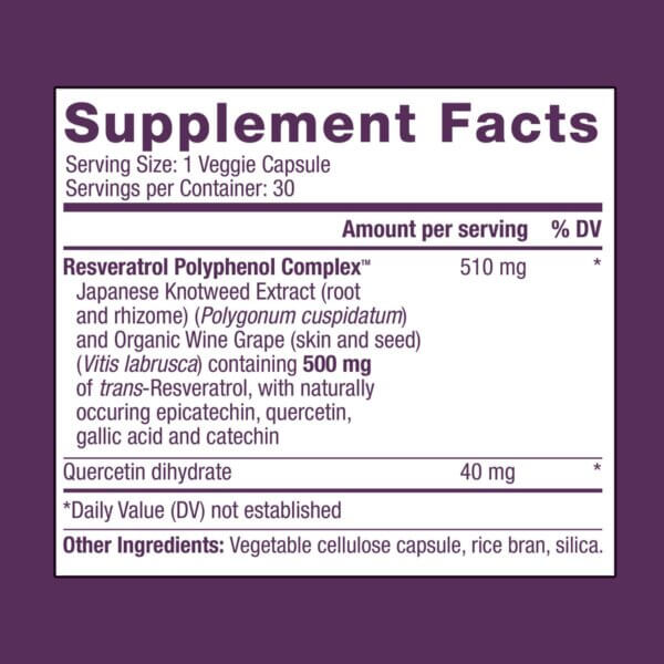 Resveratrol 500 Mg Cu Quercetina, 30 Cps, Resvitale