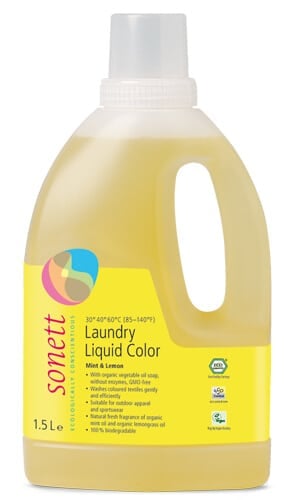 Detergent lichid pentru rufe colorate cu menta si lamaie ecologic 1.5l Sonett