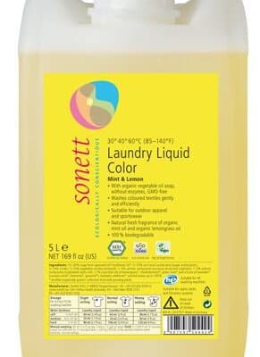 Detergent lichid pentru rufe colorate cu menta si lamaie ecologic 5l Sonett