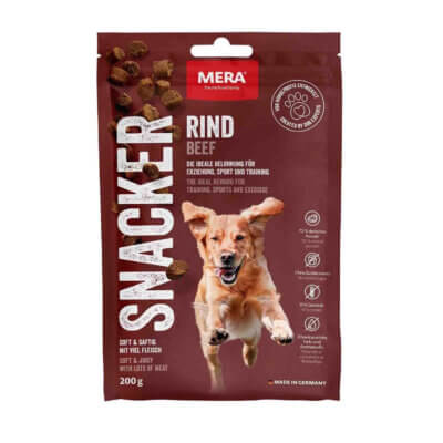 Recompense pentru câini Adult, MERA Snacker, Vită, 200g