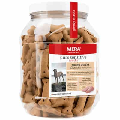 Recompense pentru câini Adult, MERA Goody Snacks, Curcan și Orez, 600g