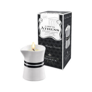Lumânare pentru masaj Athens, cu aromă de mosc și patchouli, 120 gr, Petits Joujoux
