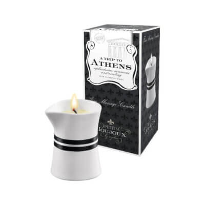 Lumânare pentru masaj Athens, cu aromă de mosc și patchouli, 120 gr, Petits Joujoux