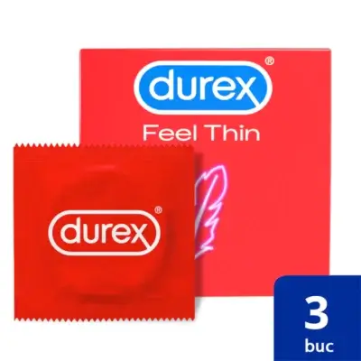 Prezervative Feel Thin, 3 bucăți, Durex
