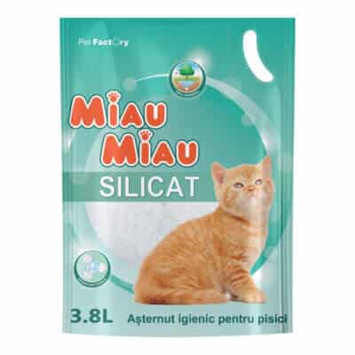 Nisip litieră MIAU MIAU Silicat Clasic, 3.8L
