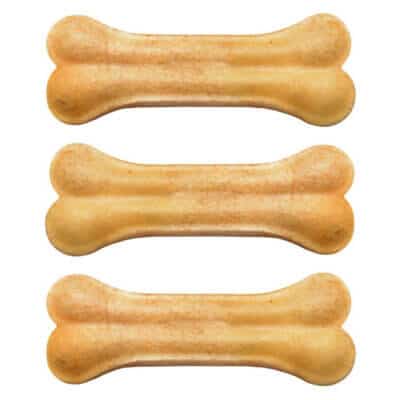 Recompense pentru câini Adult, 4DOG, Oase din Piele Presată, 8.5cm, 3 bucăți