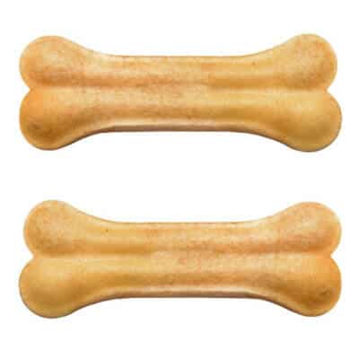 Recompense pentru câini Adult, 4DOG, Oase din Piele Presată, 10cm, 2 bucăți