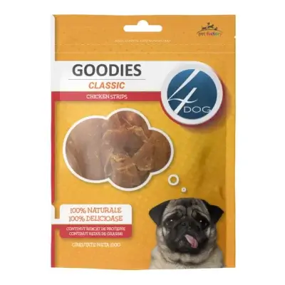 Recompense pentru câini Adult, 4DOG GOODIES Classic, Strips de Pui, 100g