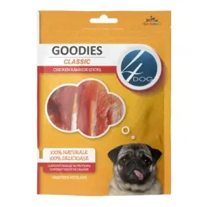 Recompense pentru câini Adult, 4DOG GOODIES Classic, Sticks Piele Presată, 100g
