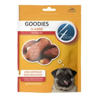 Recompense pentru câini Adult, 4DOG GOODIES Classic, Copan de Pui, 100g