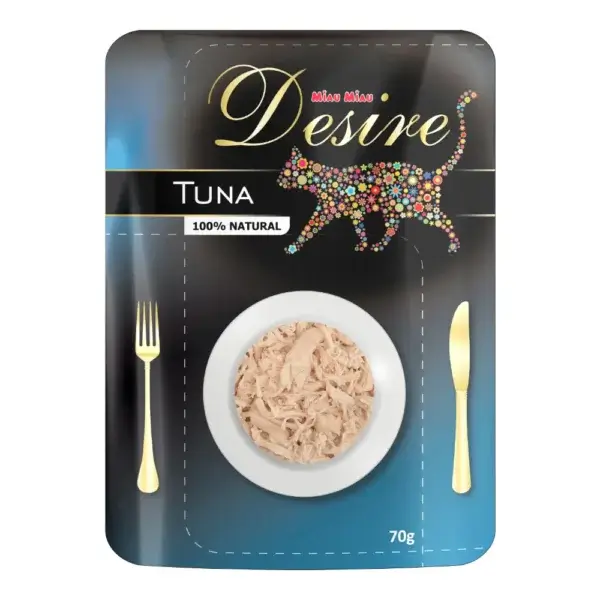 Hrană umedă pisica DESIRE Ton File în Supă, 70g