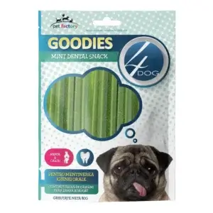 Recompense pentru câini Adult, 4DOG GOODIES Dental Sticks, Mentă și Calciu, 80g