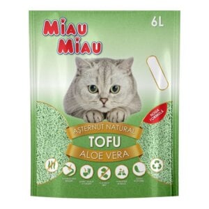 Nisip litieră MIAU MIAU Tofu, Aloe Vera, 6L