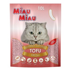 Nisip litieră MIAU MIAU Tofu, Fresh, 10L