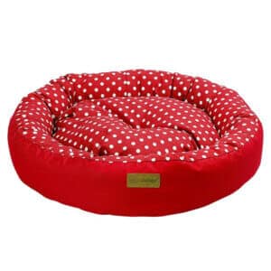 Culcuș 4DOG Deluxe, Rotund, Tarte, S, 65x15cm, Roșu
