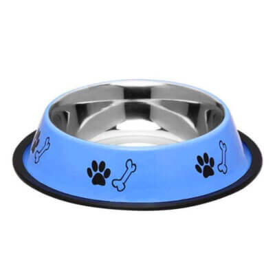Castron 4DOG Inox, Albastru Antiderapant, 0,95L, 18cm